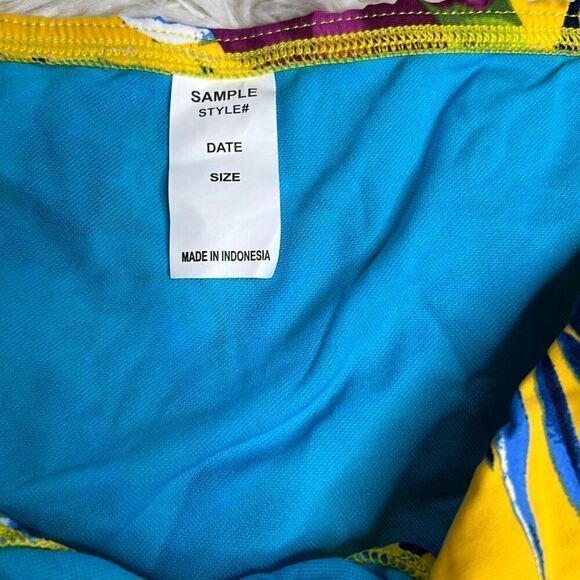 Tommy Bahama Side-Shirred Skirted Hipster Bikini Bottoms Yellow Floral Size Sma - Picture 5 of 8